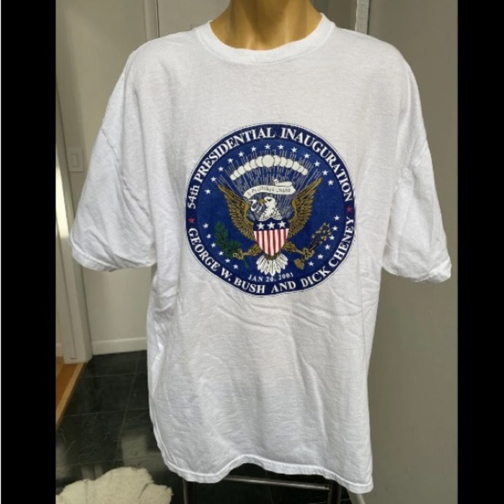 VINTAGE 2001 GEORGE W BUSH DICK CHENEY 54th PRESIDENTIAL INAUGURATION TSHIRT XXL